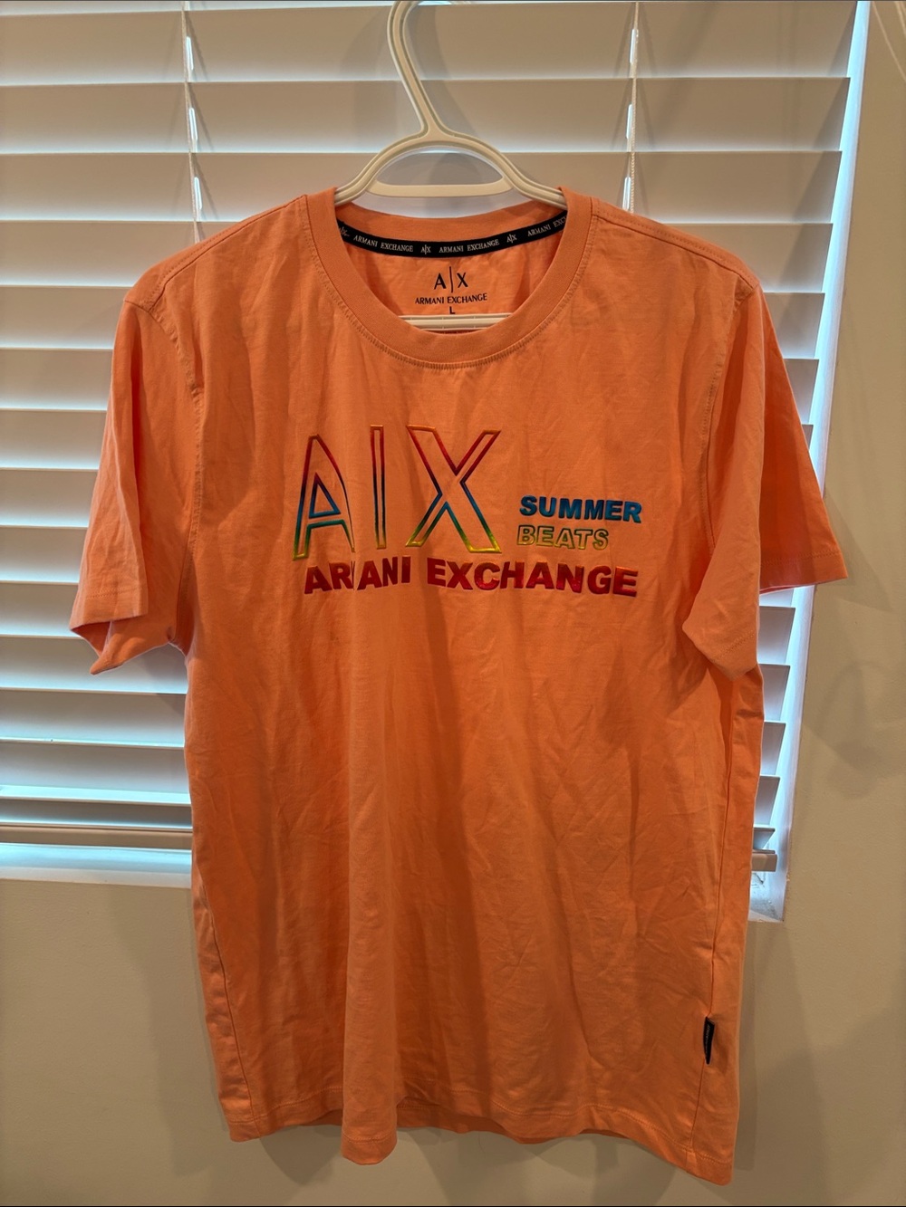 Armani Exchange Orange A|X 'Summer Beats' Graphic Tee